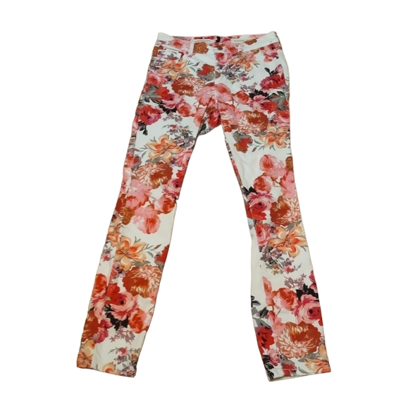 Anthropologie Pilcro and the Letterpress Rose Floral Mid Rise Skinny Jeans 28 - Picture 2 of 4